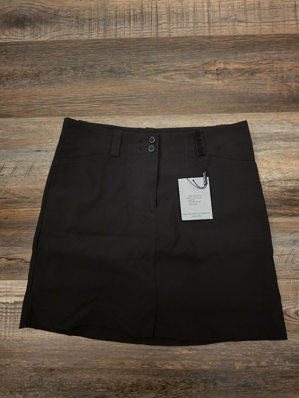 NWT Classic Black Mini Skort with Front Button Detail
